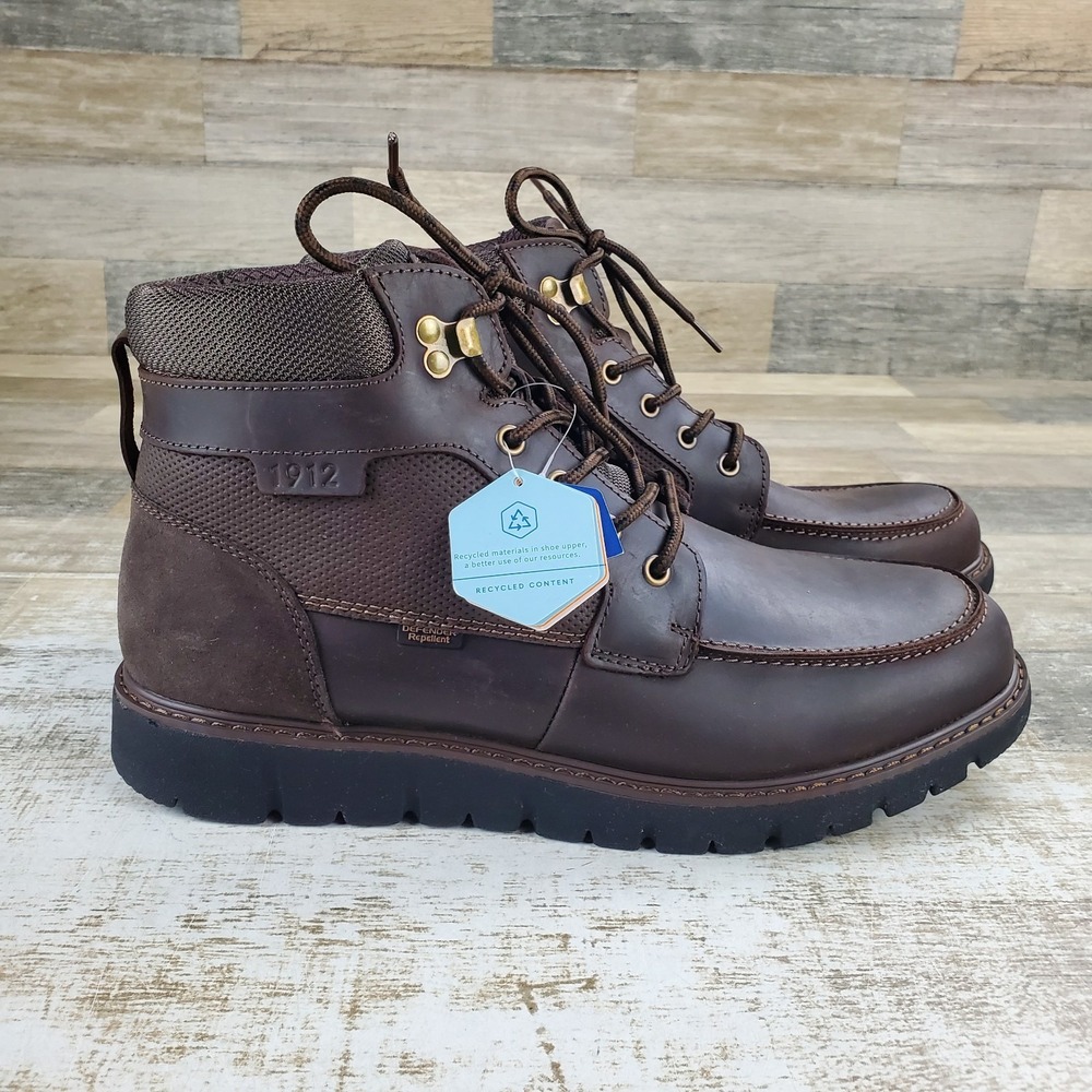 Nunn Bush Karnak Mens Boots Sz 11.5 M Comfort Brown Leather Arch Support Moc Toe